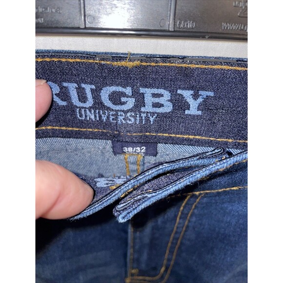 Rugby University Straight Jeans Men’s Sz 38x27 Blue Adjusted Inseam 27 Stretch - Picture 2 of 12